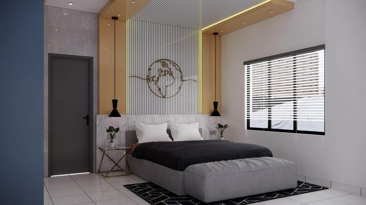 A second bedroom — same rule, lighter palette.