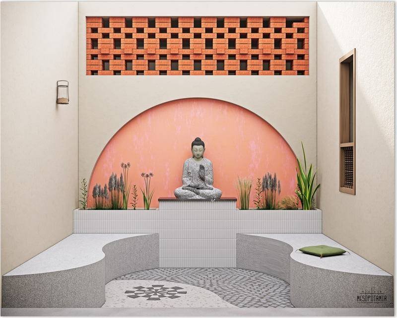 A still court at the middle of the house, and rooms that keep quiet around it.