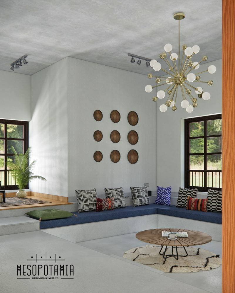 A room opening to the garden on two sides